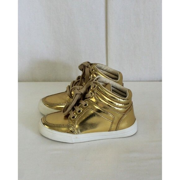 J.Crew Crewcuts Other - J CREW CREWCUTS GIRLS' MIRROR METALLIC HIGH-TOP SNEAKERS GOLD SIZE K9 Defect